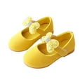 thumbnail image 2 of UngA Girls Sandals Girls Sandals Open Toe Casual Summer Shoes Comfortable Flat Sandals for Little Kids Flower Girl Sandals(Yellow,Size 7.5), 2 of 5