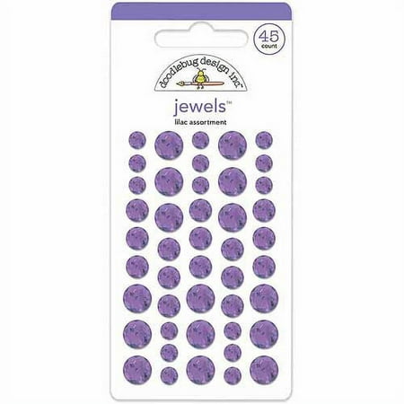 UPC: 0842715035102 | Doodlebug Adhesive Jewels 6mm 8mm & 10mm 45/Pkg-Lilac