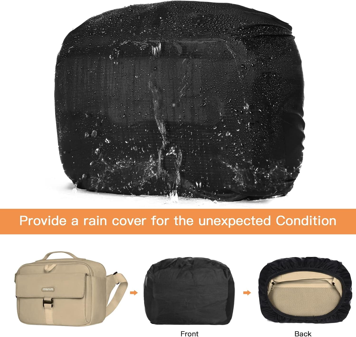 MOSISO Camera Shoulder Bag Case Crossbody Sling Purse, DSLR/SLR/Mirrorless Compact Padded Photography Handbag with Rain Cover Compatible with Canon/Nikon/Sony Cameras and Lenses