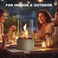 thumbnail image 3 of Portable Tabletop Fire Pit with 3 Combustion Charmbers,Indoor & Outdoor Table Top Firepit Bowl, Mini Fireplace with Cobblestones for Modern Home Decoration, 3 of 8