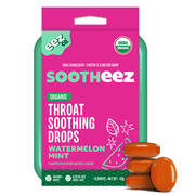 Sootheez by EEZ Co. Organic Throat Soothing Drops, Watermelon Mint, 14ct