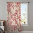thumbnail image 3 of Peaches Branches Sheer Curtains 54 Inches Long, Farmhouse Spring Botanical Pink Flowers Light Filering Curtains, Breathable Simi Curtain Privacy Drapes for Kitchen Bathroom Small Window Treatment, 3 of 9