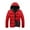 Red, variant on Womens 2025 Winter Causal Thermal Color Block Long Sleeve Puffer Down Jackets Full Zip Up Hooded Parkas with Zipper Pockets
