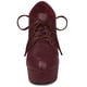 thumbnail image 2 of Botines de tacón alto con plataforma y cordones para mujer Borgoña 40, 2 of 6