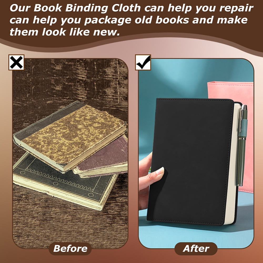 4 Colors 51 x 11.8 Book Cloth Linen Fabric Surface Paper Backed Bookbinding Book Cover for Book Binding Supplies Scrapbooking Protector Bookcloth