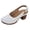 1White, variant on Womens Slingback Sandals Closed Toe Hollow out Chunky Heels Arch Support Daily Work Dress Shoes Casual Pumps Brown Size 6.5