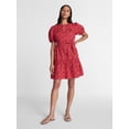 thumbnail image 3 of Time and Tru Women's and Women's Plus Cotton Mini Dress with Puff Sleeves, Sizes XS-4X, 3 of 6