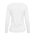 thumbnail image 3 of Warop Long Sleeve Shirts for Women Solid Color Patchwork Low V Neck Basics Crop Tops Casual Slim Fitted Fall Outfits Clothes, 3 of 5