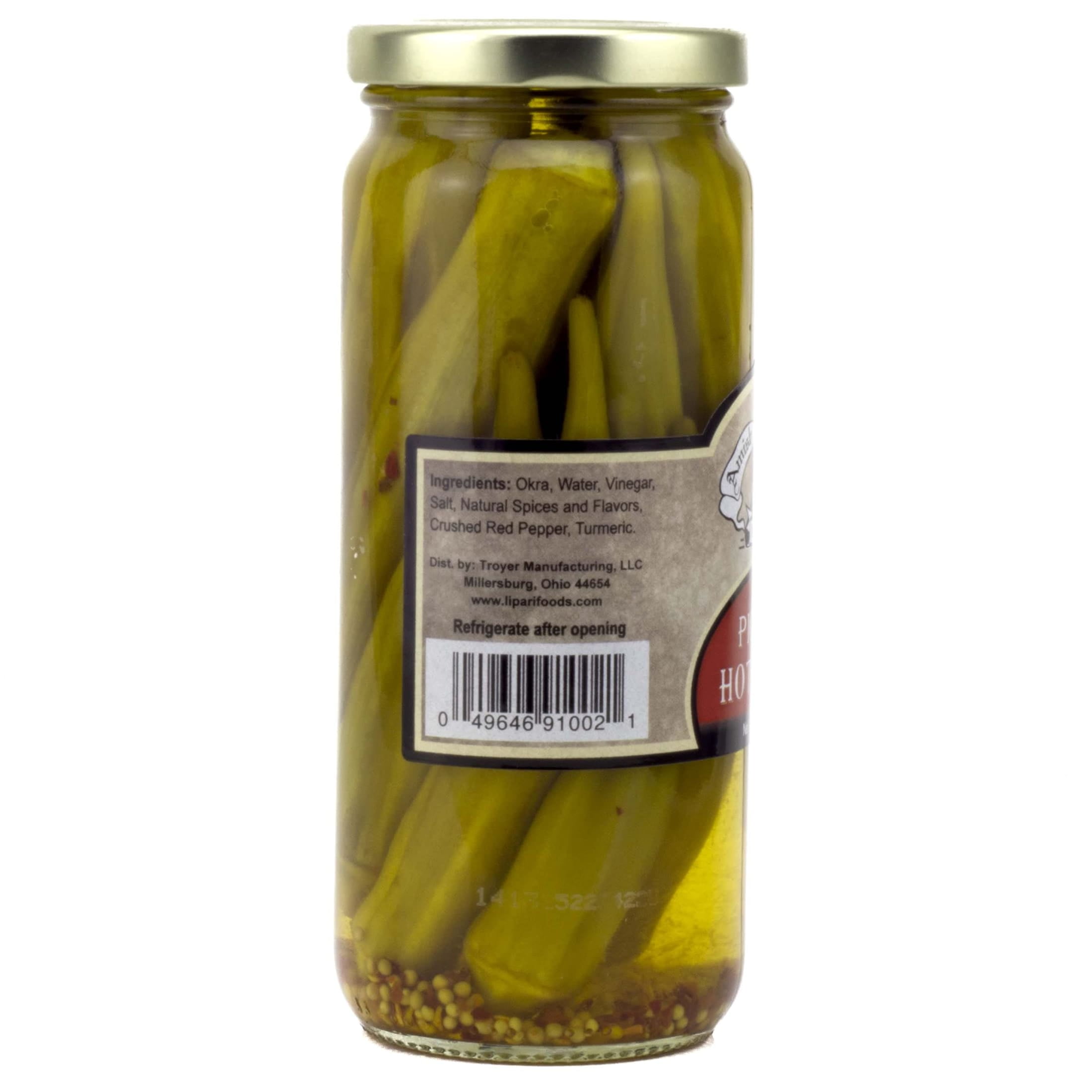 Fresh All Natural Hot Pickled Okra from Amish Country Pack of Two 16 oz Jars