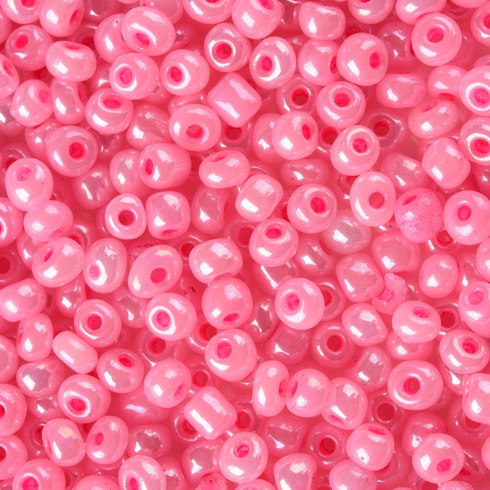 6/0 Glass Seed Beads Ceylon Round Round Hole Pink 6/0 4mm Hole: 1.5mm about 500pcs/50g 50g/bag 18bags/2pounds