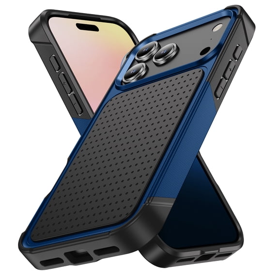 Dteck Case for iPhone 17 Pro Max,Shockproof TPU PC Case Back Cover for iPhone 17 Pro Max,Navyblue