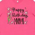 thumbnail image 4 of Inktastic Happy Birthday, Mom Pink Flowers Youth T-Shirt, 4 of 5