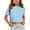 Sky Blue, variant on WhouRiu Little Girls' T Shirts Solid Short Sleeve Crop Tops Children Comfy Fashion Tee Clothes Green,Sizes 5-6