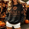 thumbnail image 2 of Salem Broom Company Sweatshirt for Women Halloween Witch Spooky Season Sweatshirt Crewneck Hocus Pocus Holiday Pullover Dark Gray S, 2 of 5
