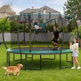 thumbnail image 4 of 12FT Trampoline Outdoor with No-gap Design, SHINPT Trampoline for Kids Indoor, Outdoor Play Equipment with Basketball Hoop, Toddler Trampoline with Enclosure Net, Recreational Trampoline for Gift, 4 of 8