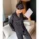 thumbnail image 3 of Pijama de manga larga para mujer, cárdigan de primavera y verano, de seda helada, para niñas, ropa de casa cómoda y de ocio, pijamas de satén de seda para mujer, 3 of 6