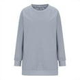 thumbnail image 4 of XFLWAM Sweatshirt for Women Casual Solid Color Crewneck Long Sleeve Basic Tunic Tops Loose Fit Pullover Tee Shirt Gray S, 4 of 6