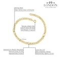 thumbnail image 2 of London Fine Jewelry 14k Gold Cuban Link Bracelets with 0.21 CTW Diamond, Round Cut Bezel Setting Diamond of H-I Color and SI1-SI2 Clarity, 3mm Gold Bracelet for Men and Women with Lobster Lock, 2 of 5