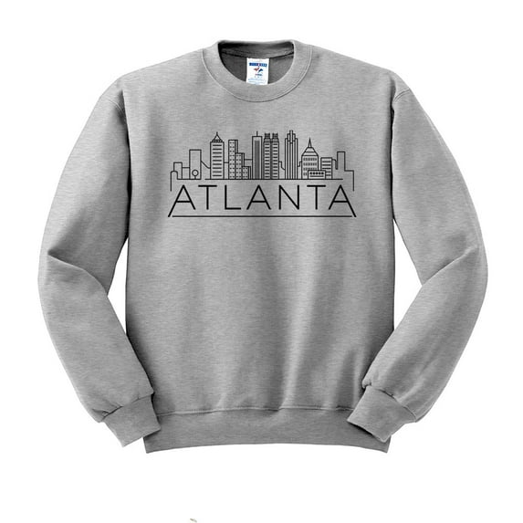 Skyline Atlanta Georgia Sweatshirt Unisex 2X-Large Grey