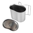 thumbnail image 1 of Taza de Doble Asa de material acero Inoxidable con Asa de Mosquetón - Taza Portátil de Escalada en Roca, Senderismo, Mochilero O Camping 700ML, 1 of 6