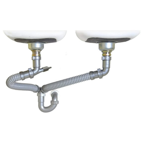 Snappy Trap 1 1/2" All-In-One-Drain Kit for Double Bowl Kitchen Sinks
