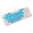 thumbnail image 3 of eccomum BAJEAL 87 Keys Wired Mechanical Keyboard Mixed Light Mechanical Keyboard with Mechanical Blue Switch Suspension Button Blue+White, 3 of 7