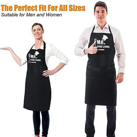 

Fjofpr Clearance Aprons Funny Black BBQ Chef Aprons For Men Women With 2 Pockets