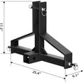 thumbnail image 5 of Accreate 3 Point Trailer Hitch with 2" Receiver for Category 1, 3 Pt Tractor Quick Hitch Drawbar Adapter for Kubota, BX, LM25H, WLM Tractor, NorTrac, Yanmar, Kioti, Cat, John Deere, 27.95", 5 of 7