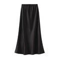 thumbnail image 3 of DuoJiaJ Women's Fashion Fishtail Skirt With Elastic Waist Drawstring Silky Skirts For Women Black M, 3 of 3