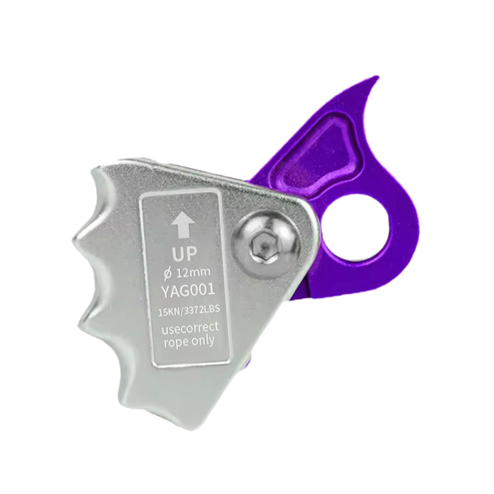 QccHieUs Climbing Rope Adjuster with Ascender Grip, 15kN Heavy Duty Descender Stopper for Purple