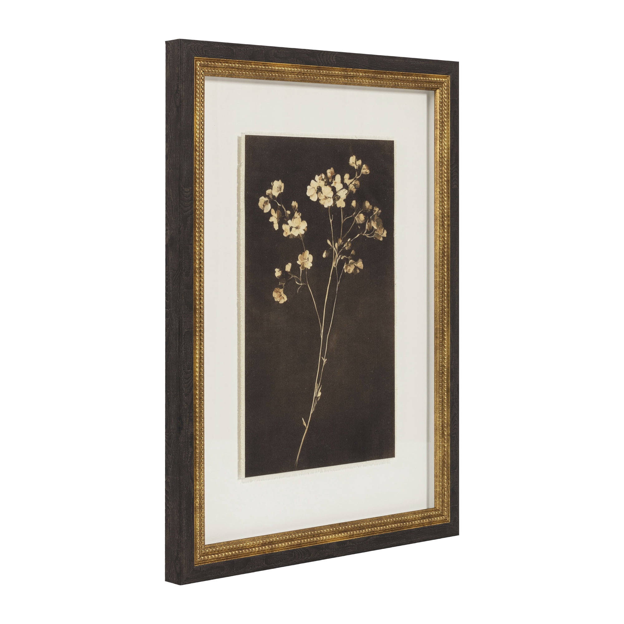 My Texas House Dark Floral Imprints Framed Art 18x24