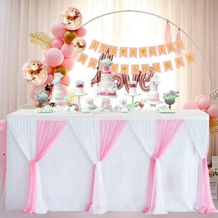 

Wehilion Table Skirts for Rectangle Tables or Round Table Tulle Tablecloth Tutu Table Skirt for Wedding Baby Shower Birthday Party Dessert Buffet Banquet Table Decorations