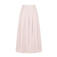 thumbnail image 2 of XUNKUSGA Women's Skirts Casual Chiffon A Line Flared Skirt Classic Soild Color Tulle Maxi Skirt Trendy High Waist Pleated Bridesmaid Wedding Midi Skirt,Beige,S, 2 of 7