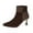Brown, variant on Boots for Women Ankle Chelsea Boots Side Zipper Pointy Toe Slip Resistant Mid Flare Heel Dress Fall Winter Boots