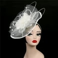 thumbnail image 3 of IDALL Fascinators Hats Tea Party Hats Women Girl Fascinators Hair Clip Hairpin Hat Feather Cocktail Wedding Tea Party Party Hats Fascinator Headband White One Size, 3 of 9