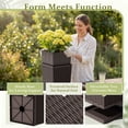thumbnail image 3 of Devoko 32" Tall Planters for Outdoor Plants Set of 2, Woven-Textured Outdoor Plant Pots with Trays for Patio, Front Porch, 3 of 8