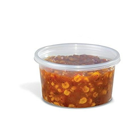SafePro Food Storage Containers with Lids, Deli Food Take Out Containers, 12-Ounce, 100 containers