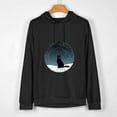 thumbnail image 2 of JEUXUS Van Gogh Starry Night Festive Christmas Black Cat Santa Hat T-Shirt Long-sleeved Hoodie, 2 of 4