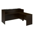 thumbnail image 1 of Arrive 72W x 72D L Reception Desk with Counter in Mocha Cherry - Engineered Wood, 1 of 12