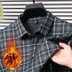 thumbnail image 3 of Blusa y camisa de manga larga con cuello vuelto para hombre, camisa de manga larga con cuello vuelto de terciopelo y botones para hombre, abrigo de poliéster., 3 of 4