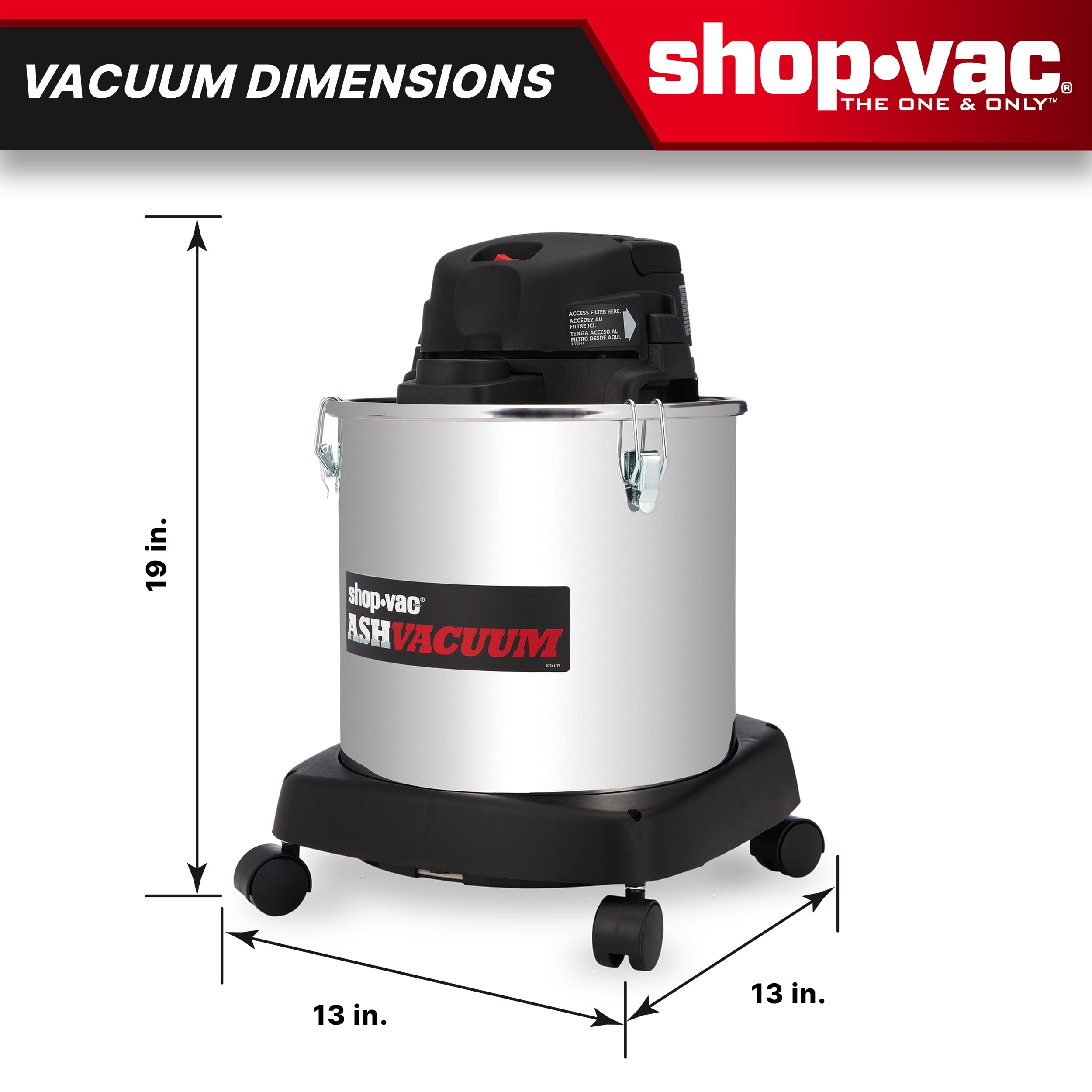 Shop-Vac 5 Gallon 2.0PHP Stainless Steel Ash Vac w/ Dolly
