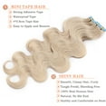 thumbnail image 3 of SEGO Curly Tape in Hair Extensions 100% Real Remy Human Hair Long Silky Thick Hair Gold Hair Acessories Black/Blonde/Gray/White Hair, 3 of 8