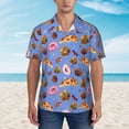thumbnail image 2 of Gukieu Fastfoods Print Men's Short-sleeved Shirts, Button-down Lapel Hawaiian Shirts, T-shirts, Beach Vacation Summer Casual Wear,XX-Large, 2 of 7