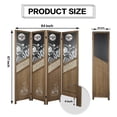 thumbnail image 4 of Hofitlead Wood Room Divider 4 Panel,5.6FT Tall,COFFEE HOUSE Wooden Screen Freestanding,Folding Privacy Partition Wall,for Home Office（Dark Brown）, 4 of 7