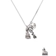 thumbnail image 2 of Delight Jewelry Silvertone Fu Dog - Love and Lock Charm Necklace, 18"+1", 2 of 4