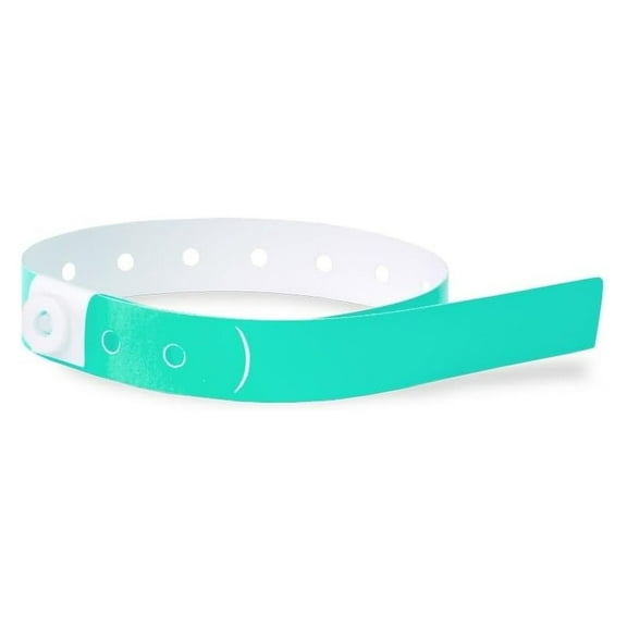 500 Aqua Narrow Plastic Wristbands for Events - Extended Wear, Secure Snap Prevents Reuse – Premium-Grade Bracelets for Hospital & Medical ID, Party & VIP Identification