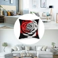thumbnail image 5 of nygtbtfer Flower Throw Pillow Covers Red Gray Black Decorative Pillow Covers Couch Bed Sofa Square Pillow Cover Red Black Linen Pillow Case Spring Summer (Red Black) White, 5 of 7