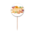 thumbnail image 1 of Autumn Season Illustration Toothpick Flags Round Labels Party Decoration, 1 of 3