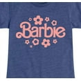 thumbnail image 3 of Barbie - Barbie One Color Retro Flowers - Girls Fitted Short Sleeve Graphic T-Shirt, 3 of 5