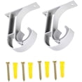 thumbnail image 1 of 2pcs White Ceiling Curtain Rod Support Hanger Rod Closet Support Tube U Shaped Wardrobe Tube Brackets, Suitable for 28mm Diameter Curtain Rods, 1 of 1